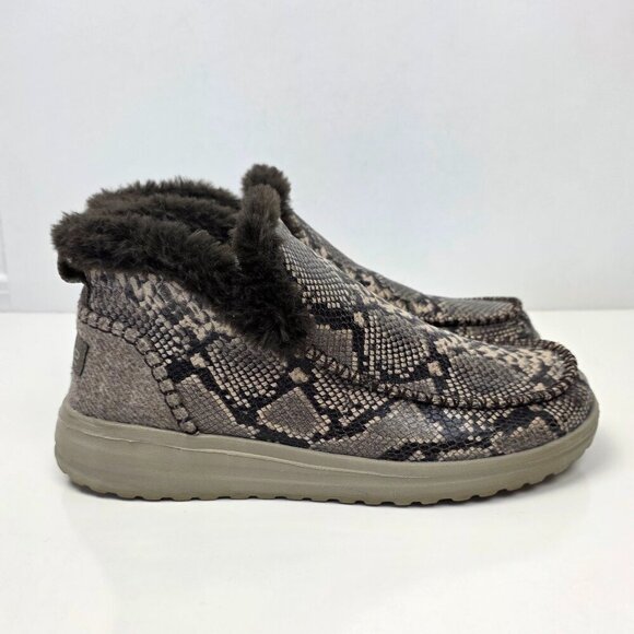 Hey Dude Denny Python Print Slip On Ankle Boot - 10 - Picture 2 of 12